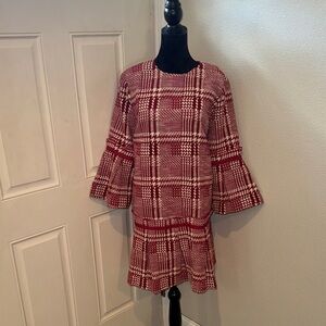 Tuckernuck Burgundy Plaid Long Sleeve Dress